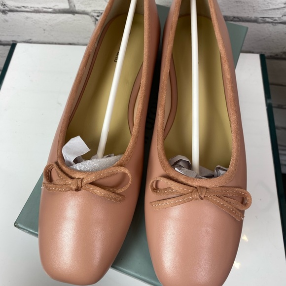 C.Paravano Leather Ballet Flats with Bow Women's 11 EU 42 Pink Low Heel SlipOn - Picture 3 of 8